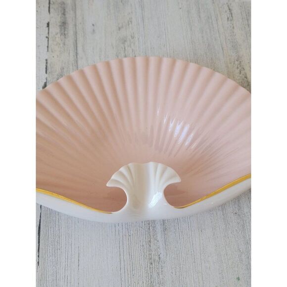Lenox sea shell dish pink collectible home‎ decor gold trim trinket - Picture 3 of 9